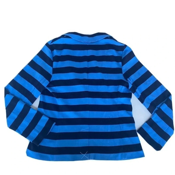 New Talbots Black Blue Striped Button Down Pockets Blazer
Nautical Petite medium - Picture 4 of 15